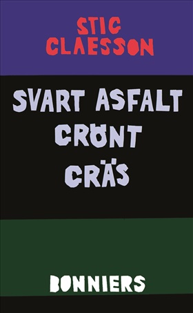 Svart asfalt grönt gräs