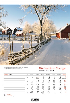 Vårt vackra Sverige almanacka 2008
