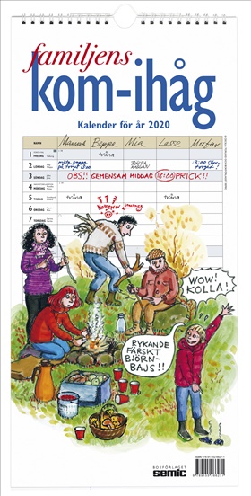 Familjens kom-ihåg-kalender 2020