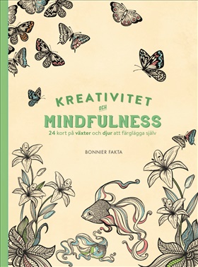 Kreativitet och mindfulness - 24 kort på växter och djur att färglägga och skicka